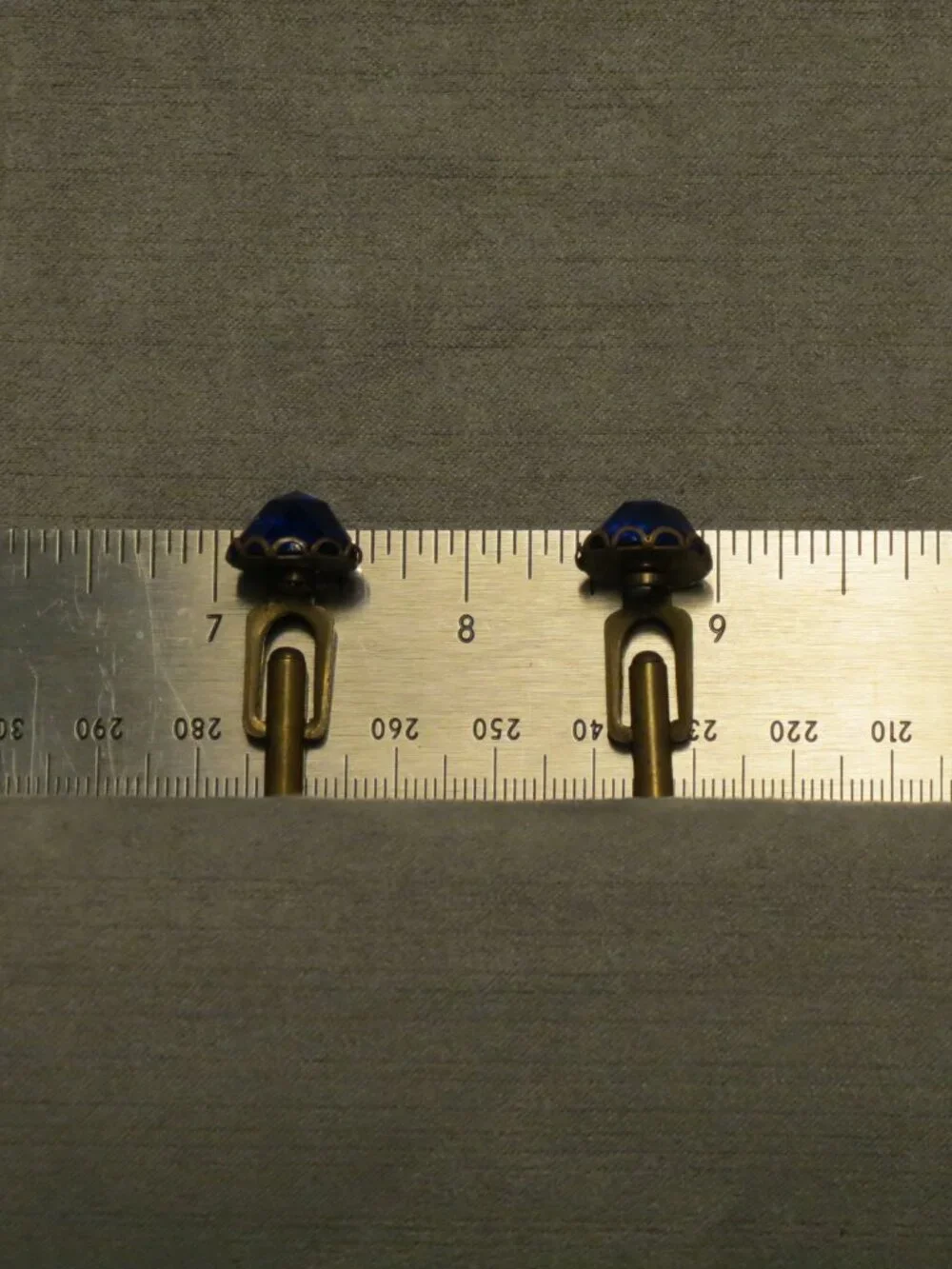 Blue and Brass Colored Metal Cufflinks